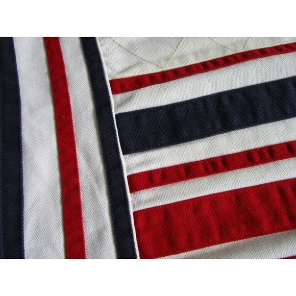 Tommy Hilfiger Home Pillow/Cushion Cover - 100% Cotton Red/White/Blue Rectangle - Picture 3 of 12
